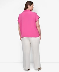 Dkny Plus Collared Twist-Hem Shirt