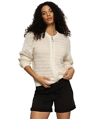 Sanctuary Women's Cotton Open-Knit Bomber Jacket