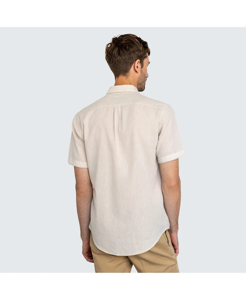 Vustra Men's Linen Fabric Short Sleeve Shirt