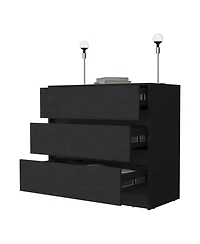 Manufactured Wood 3-Drawer Handle-Free Dresser