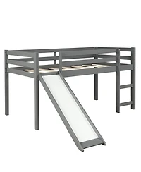 Space-Saving Low Loft Bed with Slide – Playful and Functional
