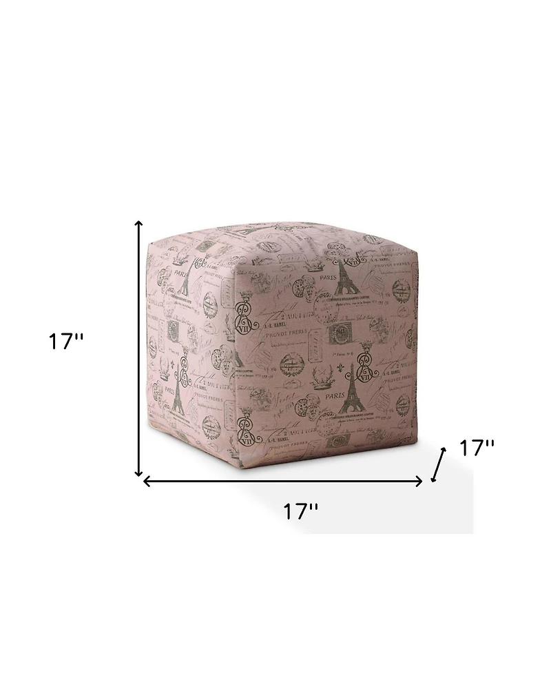 Twill Pouf Ottoman with Paris Design – Chic and Versatile