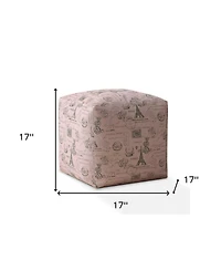 Twill Pouf Ottoman with Paris Design – Chic and Versatile