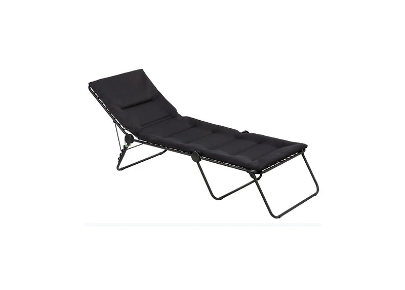 Reclining Steel Chaise Lounge with Cushion for Backyard and Deck