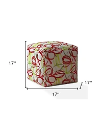 Soft Cotton Round Polka Dots Pouf Ottoman for Footrest and Extra Seating