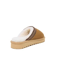 Celtic & Co. Braid Trim Shearling Slippers