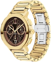 Movado Men's Bold Evolution 2.0 Swiss Quartz Chrono Ionic Plated Light Gold Steel Watch, 42mm