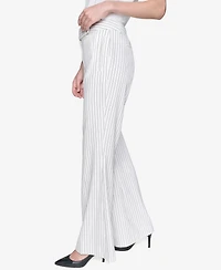 Karl Lagerfeld Paris Women's Pinstripe Full Wide- Leg Pants