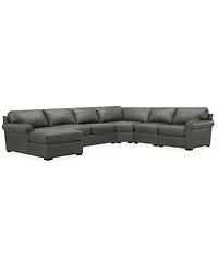 Radley Roll Arm 152" -Pc. Leather Wedge Corner Chaise Sectional