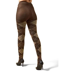 MeMoi Women's Textured Argyle Patterned Sweater Tights