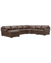 Radley Roll Arm 152" -Pc. Leather Wedge Corner Chaise Sectional