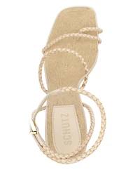 Schutz Women's Kaya Straw Stiletto Heel Sandals