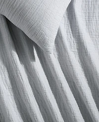 Closeout! Calvin Klein Washed Texture Solid Cotton Jacquard 3 Piece Comforter Set, Queen