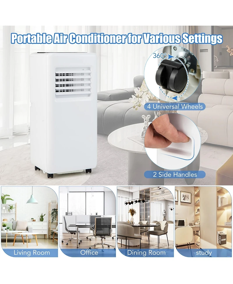 Gymax Portable Air Conditioner w/ Remote Control 3-in-1 Portable Ac Unit w/ Fan & Dehumidifier