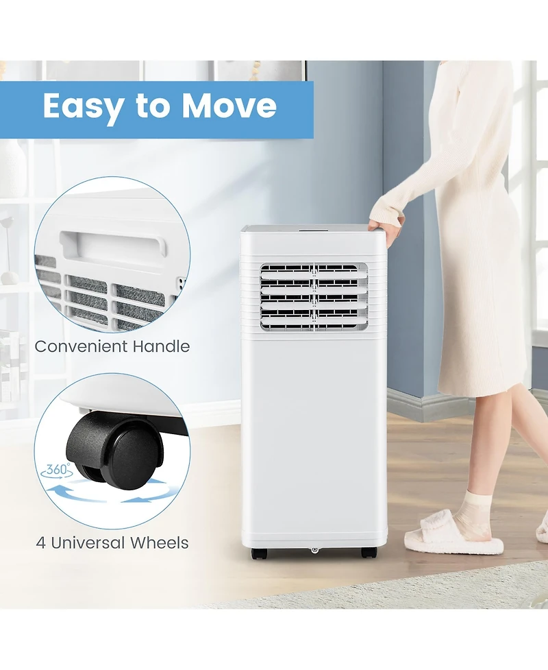 Gymax 8000 Btu Portable Air Conditioner 3-in-1 Ac Unit w/ Dehumidifier & Fan Sleep Mode & 24H Timer
