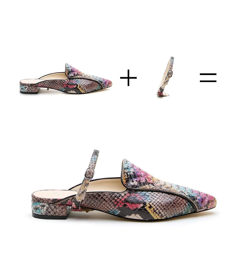 Alterre Women's Painted Snake Twiggy Customizable Pointed Loafer Slides