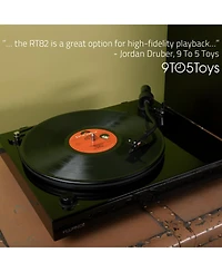 Fluance RT82 Reference High Fidelity Vinyl Turntable Record Player with Ortofon OM10 Cartridge, Speed Control Motor, Mass Mdf Wood Plinth, Vibrat