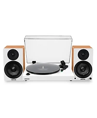 Fluance RT81+ Elite HiFi Vinyl Turntable (White) and Ai41 Powered Bookshelf Speakers (Lucky Bamboo) Bundle: High Fidelity Sound, Integrated Amplifier,