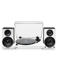 Fluance RT81+ Elite HiFi Vinyl Turntable (White) and Ai41 Powered Bookshelf Speakers (Lucky Bamboo) Bundle: High Fidelity Sound, Integrated Amplifier,