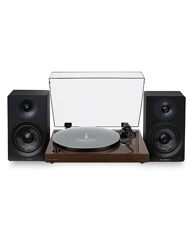 Fluance RT81+ Elite HiFi Vinyl Turntable (White) and Ai41 Powered Bookshelf Speakers (Lucky Bamboo) Bundle: High Fidelity Sound, Integrated Amplifier,