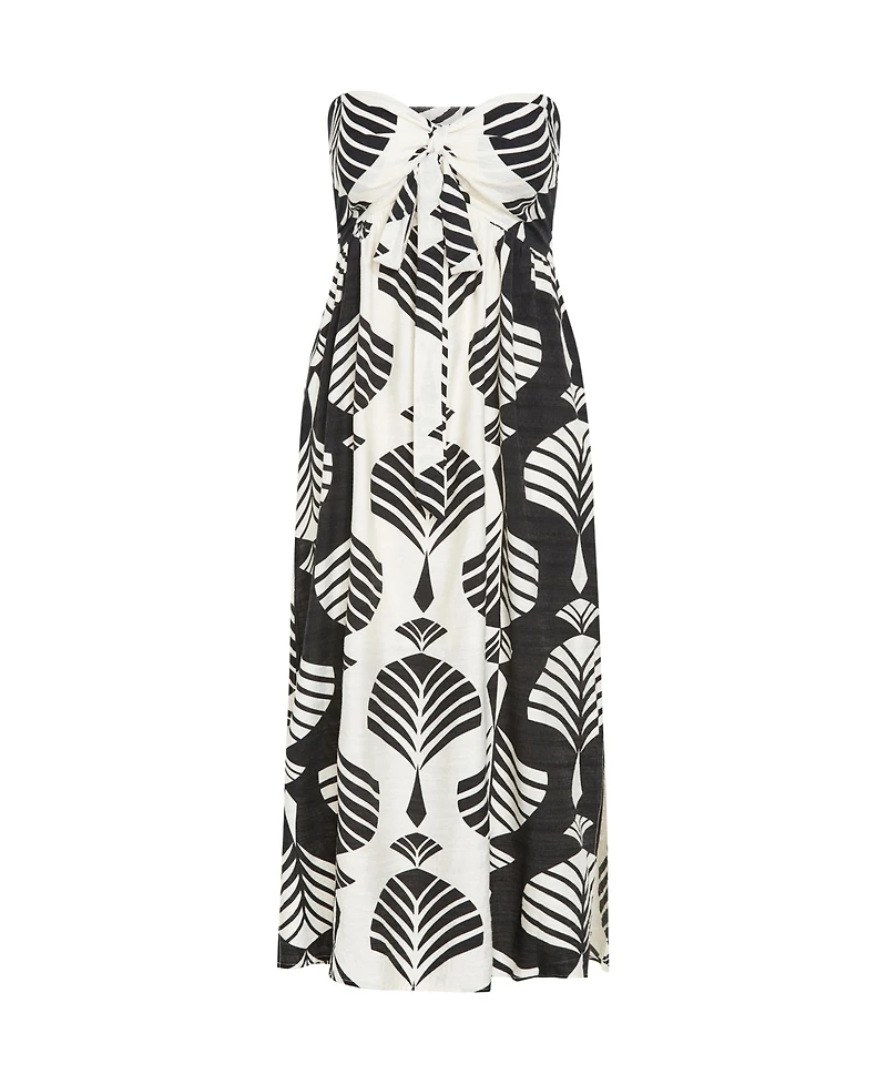 City Chic Plus Peta Border Print Maxi Dress