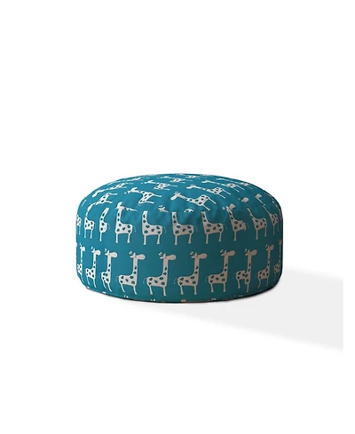 Round Cotton Giraffe Pouf Ottoman – Fun and Versatile Accent