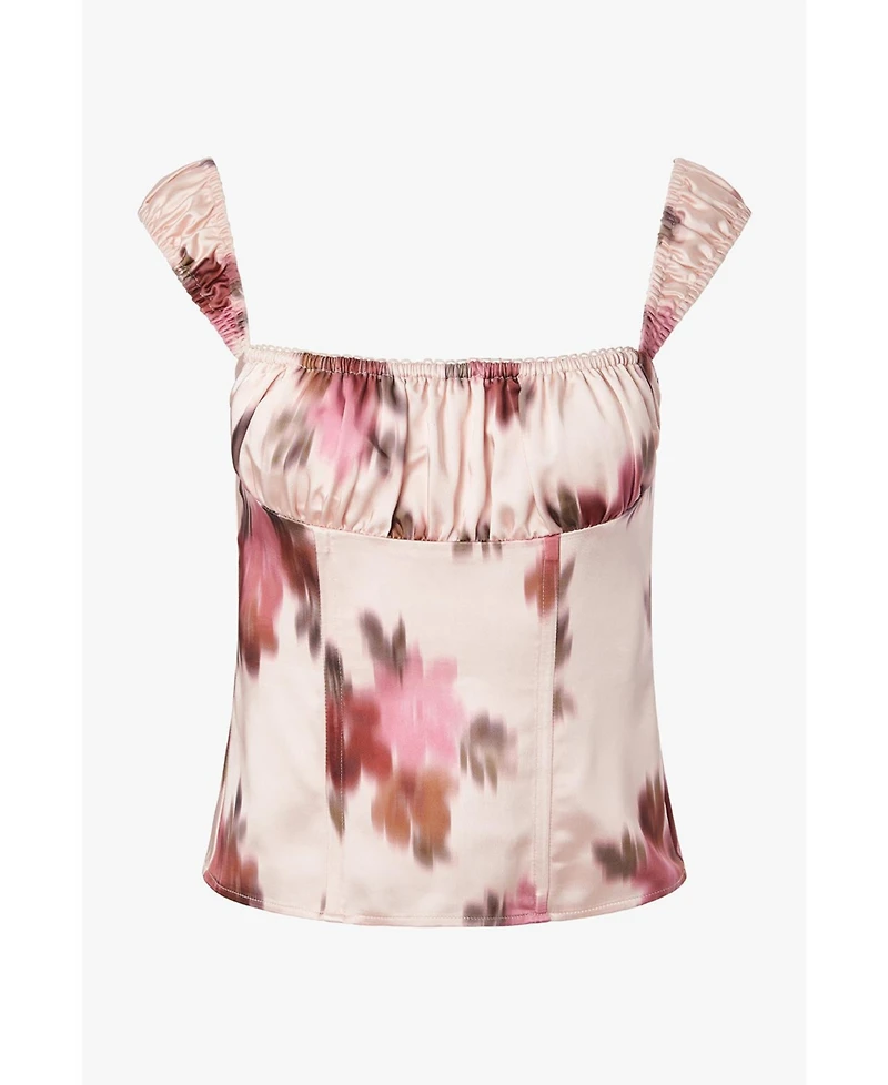 WeWoreWhat Women's Wide Strap Ruched Cup Corset