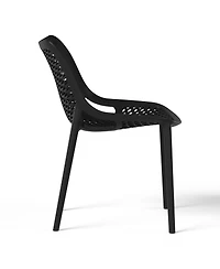 7-Piece Outdoor Metal Patio Dining Table Set With Stackable Chairs