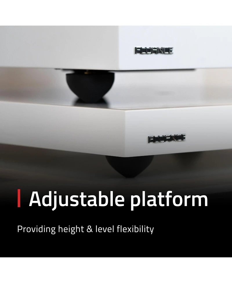 Fluance IB40 Turntable Isolation Base Anti-Vibration Wood Platform for Enhanced Sound Clarity and Superior Damping with Height Adjustable Feet, Bubble