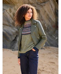 Celtic & Co. Women's Stylish Classic Leather Biker Jacket