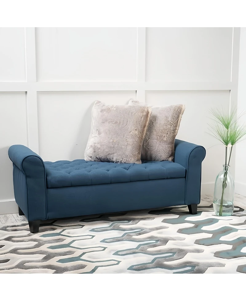 Tufted Storage Ottoman Bench with Button-Tufted, Soft-Close Hinges for Seating and Storage-The Pop Home