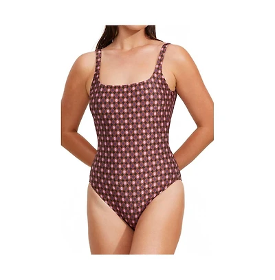 Luma Gottex Women's Vintage Charm Square Neck Tank One Piece
