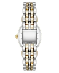 Anne Klein Women's Quartz Oval Roman Numeral Two-Tone Metal Alloy and Black Dial Watch, 25mm