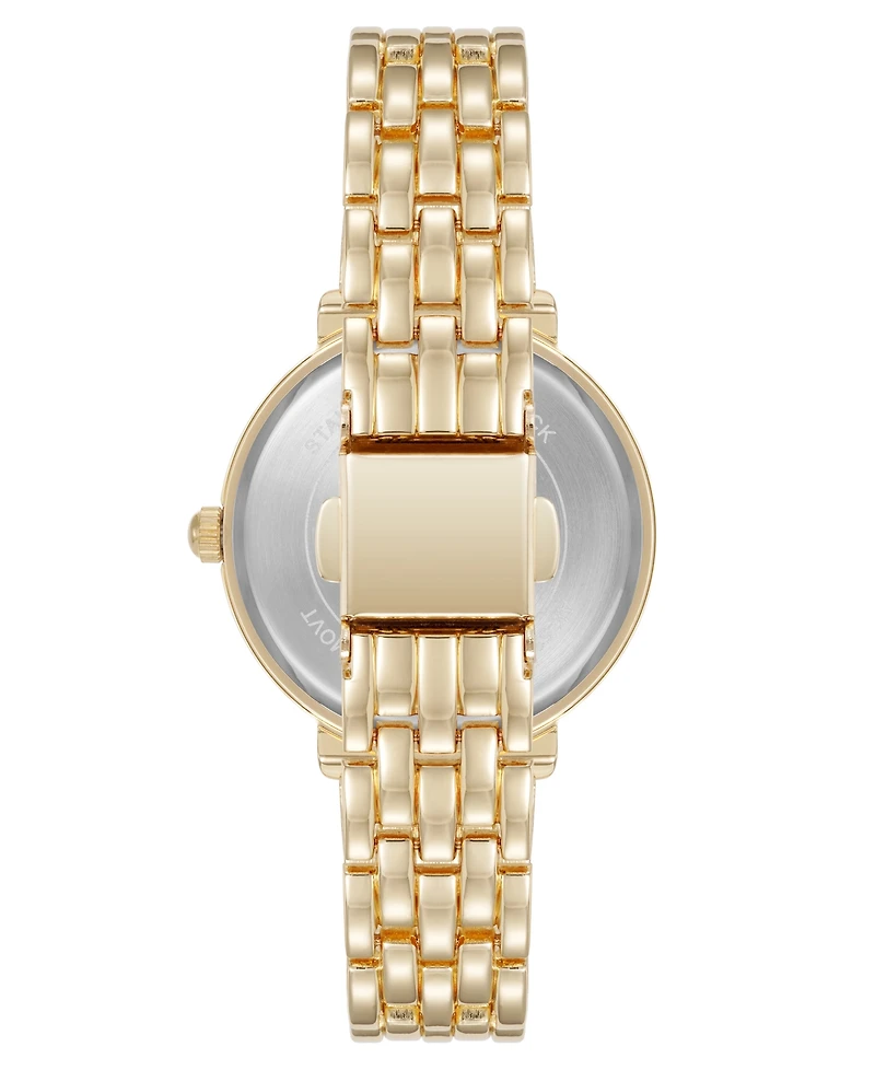 Anne Klein Women's Quartz Round Roman Numeral Gold-Tone Metal Alloy Watch, 32mm