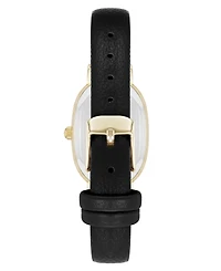 Anne Klein Women's Quartz Oval Polyurethane Leather and Gold-Tone Metal Alloy Watch