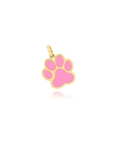 The Lovery Bubblegum Pink Paw Charm 14K Gold