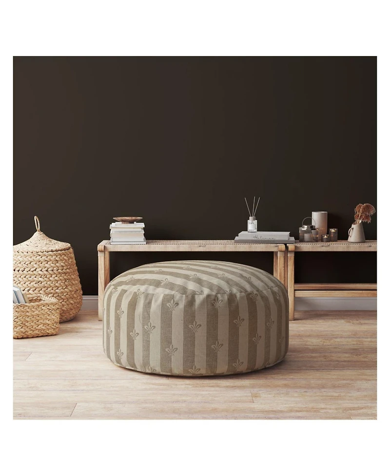 Round Floral Pattern Cotton Pouf Ottoman – Chic and Comfortable