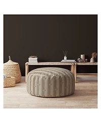 Round Floral Pattern Cotton Pouf Ottoman – Chic and Comfortable