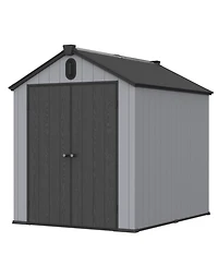 Mondawe 68Ft Resin Plastic Outdoor Storage Shed For Backyard Garden Big Spire Tool Storage