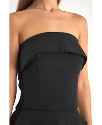 endless rose Women's Pearl Trim Top