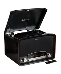 Electrohome Kingston 7-in-1 Vintage Vinyl Record Player Stereo System with 3-Speed Turntable, Bluetooth, Am/Fm Radio, Cd, Aux In, Rca/Headphone Out