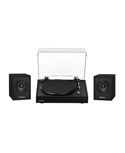 Electrohome Montrose Wireless Upgradable Vinyl Record Player, with Huntley, Powered Bluetooth Bookshelf Speakers, 3" Driver, for Natural Acoustic