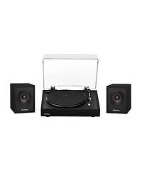 Electrohome Montrose Wireless Upgradable Vinyl Record Player, with Huntley, Powered Bluetooth Bookshelf Speakers, 3" Driver, for Natural Acoustic