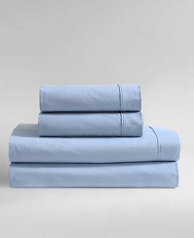 Calvin Klein Washed 400-Thread Count Cotton Percale 4-Pc. Sheet Set, Full