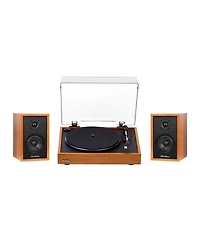 Electrohome Montrose, Upgradable Vinyl Record Player with Berkeley, Powered Bluetooth Bookshelf Speakers, 1" Tweeter & 3" Driver, for Warm N