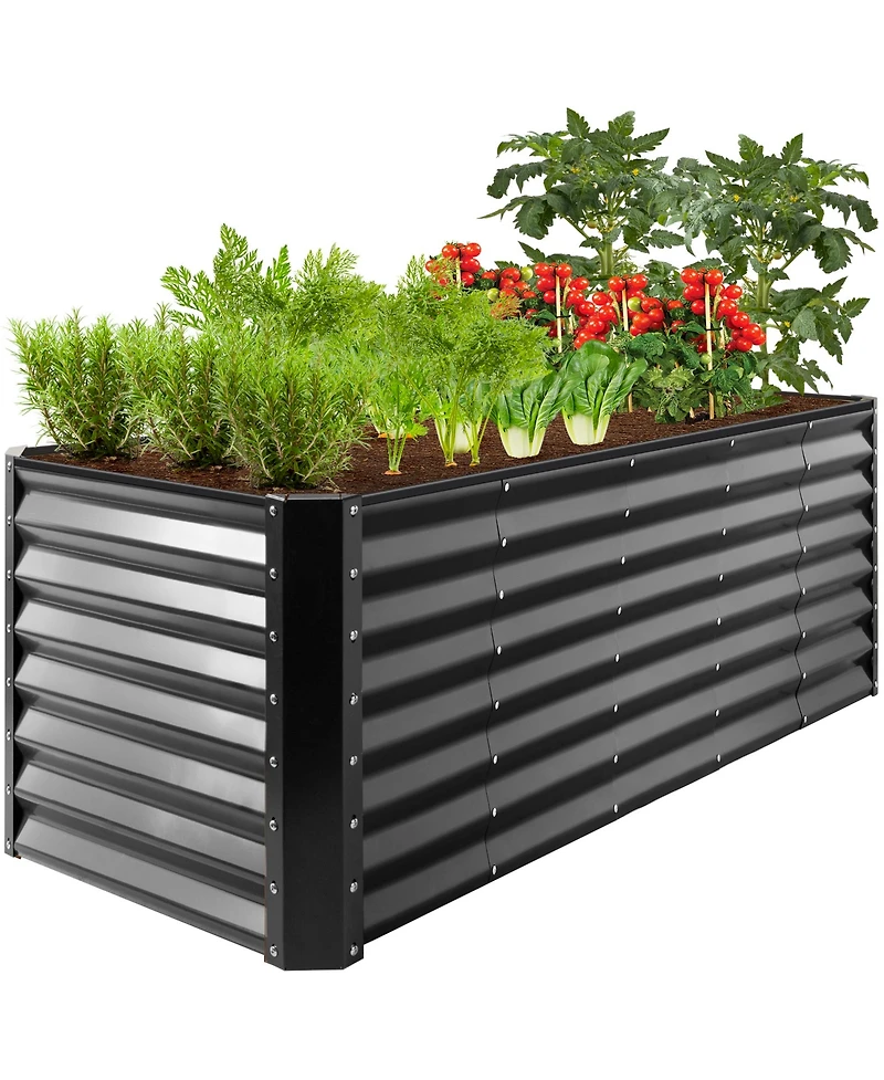 Best Choice Products 8x2x2ft Outdoor Metal Raised Garden Bed, Planter Box for Vegetables, Flowers