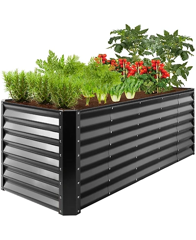 Best Choice Products 8x2x2ft Outdoor Metal Raised Garden Bed, Planter Box for Vegetables, Flowers