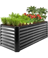 Best Choice Products 8x2x2ft Outdoor Metal Raised Garden Bed, Planter Box for Vegetables, Flowers