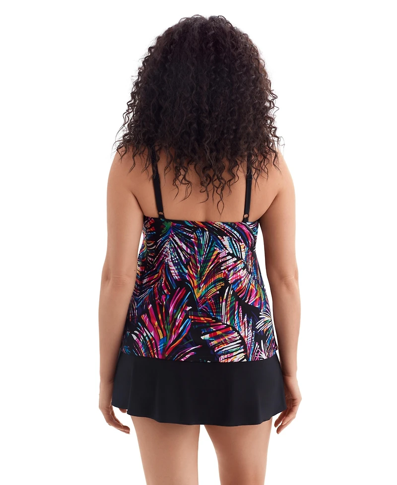 Longitude by Mimi Flamingo Fine China Faux Ruffle Skirtini Swimsuit
