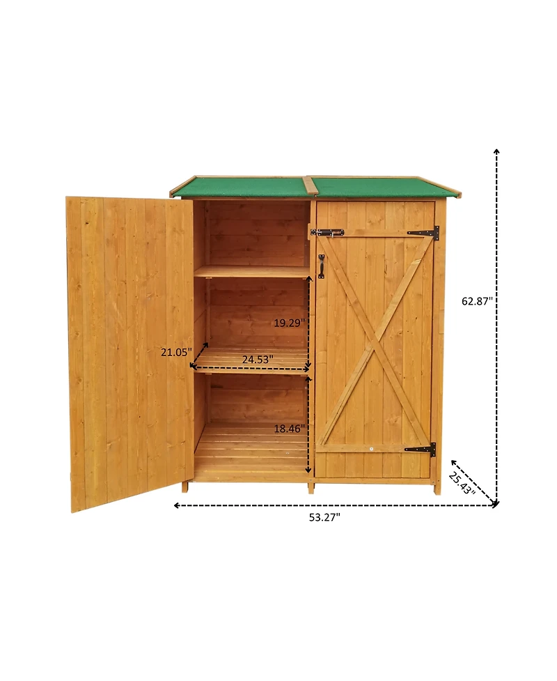 Mondawe 63.58"X 54.6"X 53.15" Wooden Shed Outdoor Storage